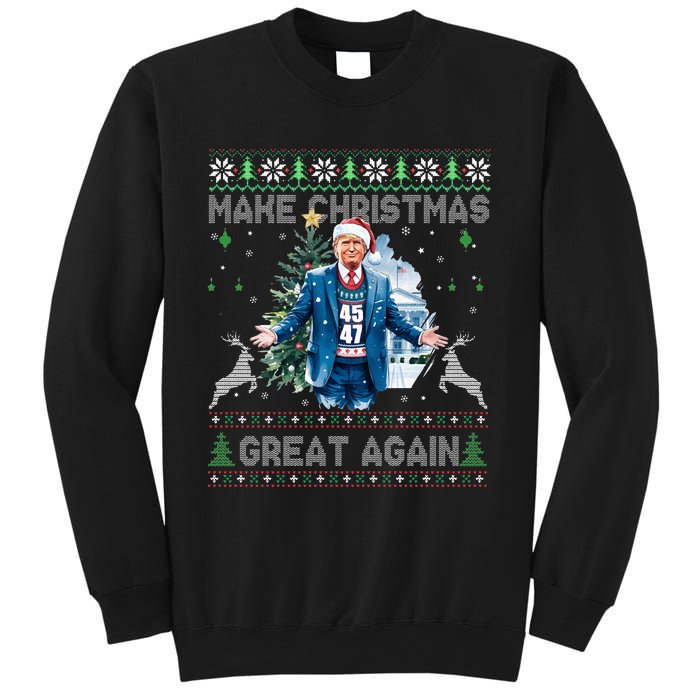 Make Christmas Great Again Ugly Sweaters Funny Trump 47 Xmas Swea Sweatshirt