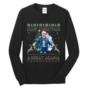 Make Christmas Great Again Ugly Sweaters Funny Trump 47 Xmas Swea Tall Long Sleeve T-Shirt