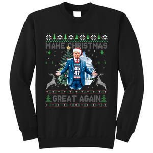 Make Christmas Great Again Ugly Sweaters Funny Trump 47 Xmas Swea Tall Sweatshirt