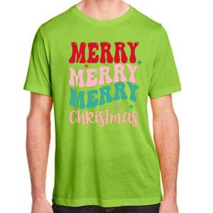 Merry Christmas Groovy Holiday Festive Adult ChromaSoft Performance T-Shirt