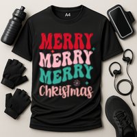 Merry Christmas Groovy Holiday Festive Performance Shirt