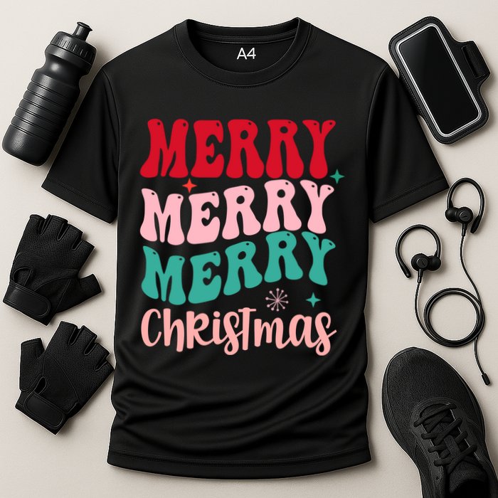 Merry Christmas Groovy Holiday Festive Performance Shirt