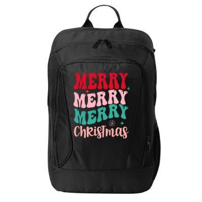 Merry Christmas Groovy Holiday Festive City Backpack