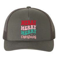 Merry Christmas Groovy Holiday Festive Yupoong Adult 5-Panel Trucker Hat