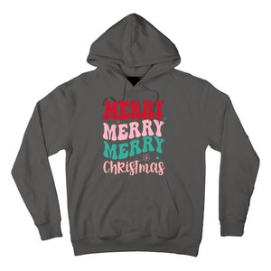 Merry Christmas Groovy Holiday Festive Hoodie