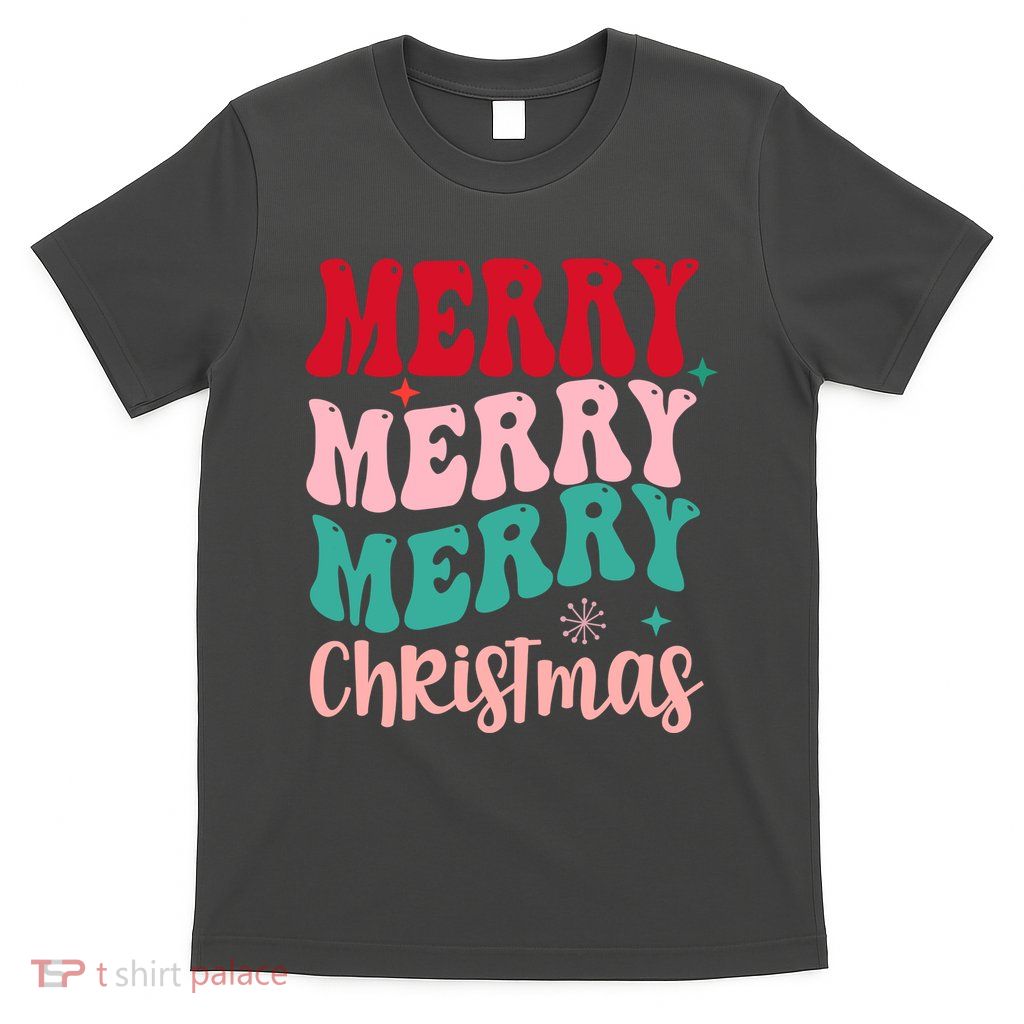 Merry Christmas Groovy Holiday Festive T-Shirt