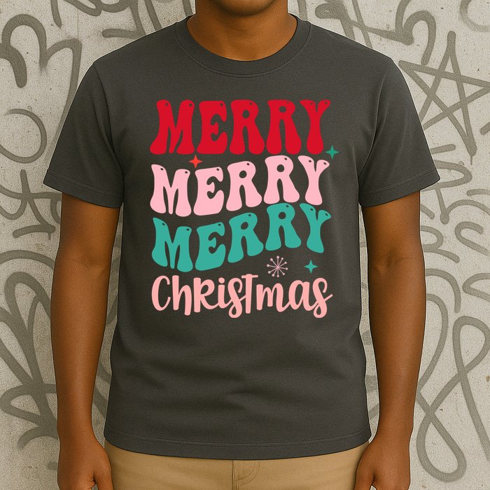 Merry Christmas Groovy Holiday Festive T-Shirt