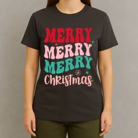 Merry Christmas Groovy Holiday Festive T-Shirt