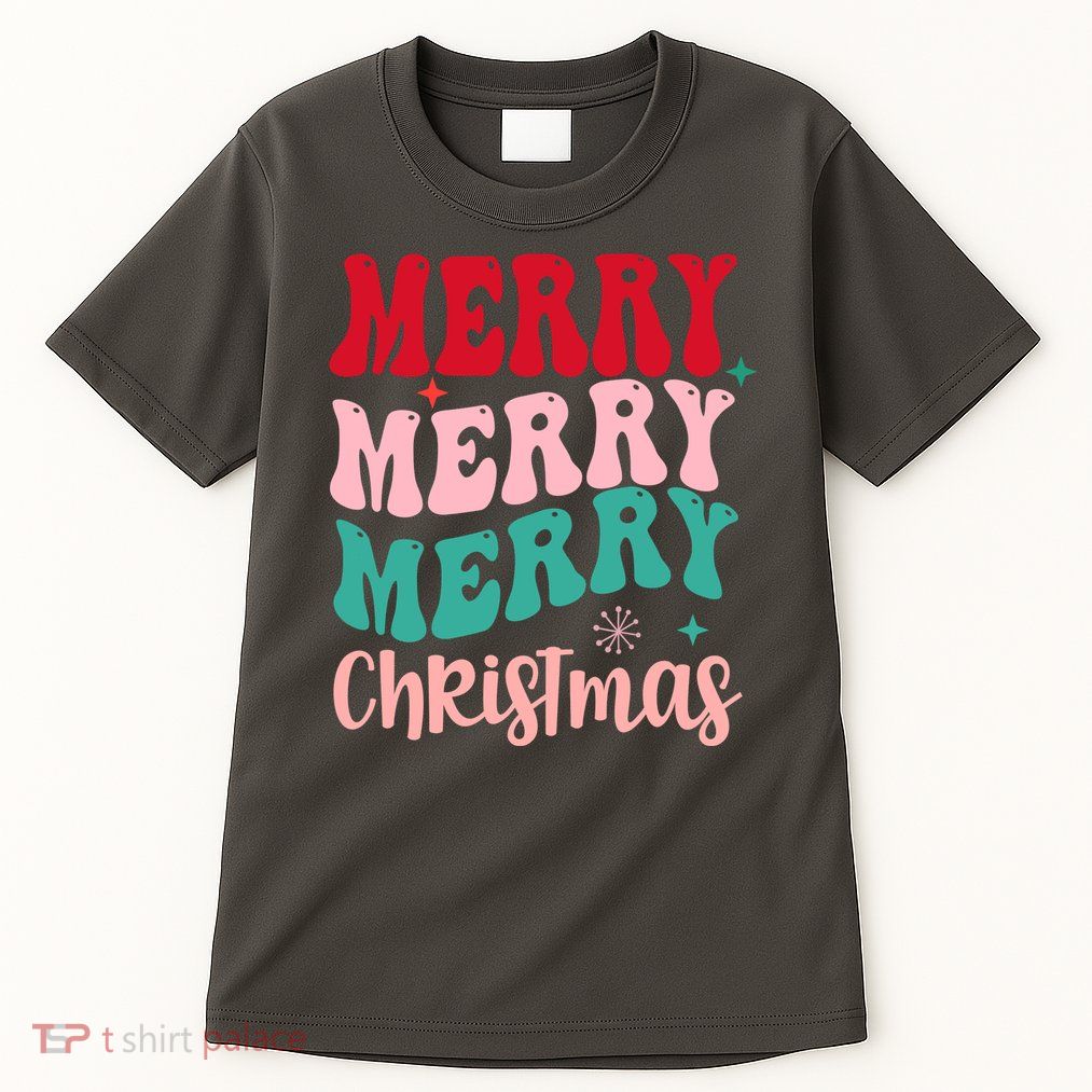 Merry Christmas Groovy Holiday Festive Tall T-Shirt