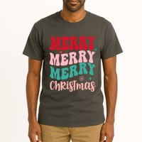 Merry Christmas Groovy Holiday Festive Tall T-Shirt