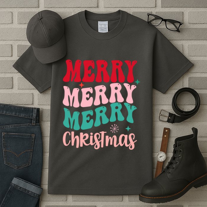 Merry Christmas Groovy Holiday Festive Tall T-Shirt