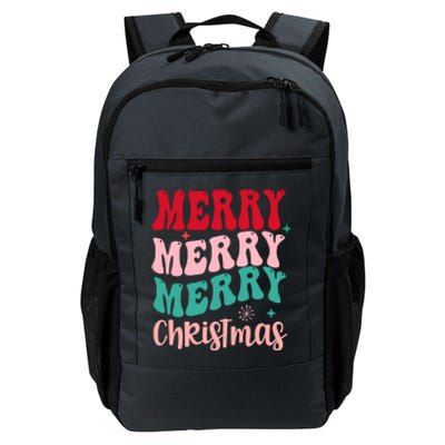 Merry Christmas Groovy Holiday Festive Daily Commute Backpack