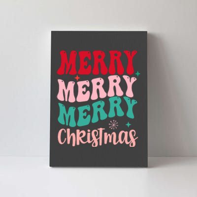 Merry Christmas Groovy Holiday Festive Canvas