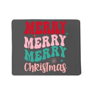 Merry Christmas Groovy Holiday Festive Mousepad