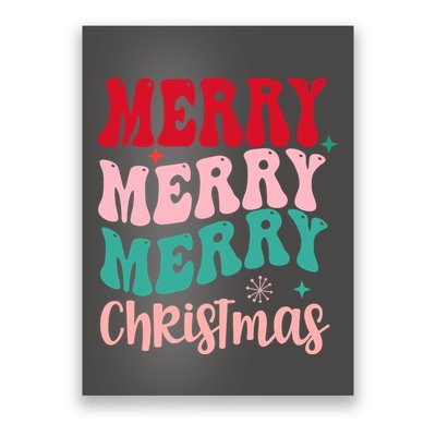 Merry Christmas Groovy Holiday Festive Poster