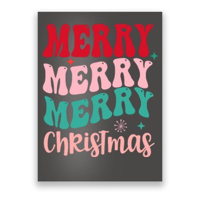 Merry Christmas Groovy Holiday Festive Poster