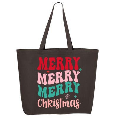 Merry Christmas Groovy Holiday Festive 25L Jumbo Tote