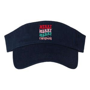 Merry Christmas Groovy Holiday Festive Valucap Bio-Washed Visor