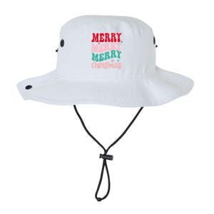 Merry Christmas Groovy Holiday Festive Legacy Cool Fit Booney Bucket Hat