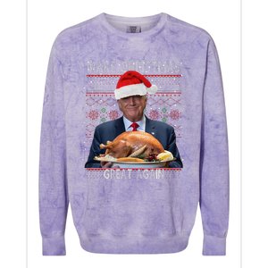 Make Christmas Great Again Trump Pajamas Ugly (9) Colorblast Crewneck Sweatshirt