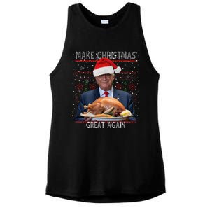 Make Christmas Great Again Trump Pajamas Ugly (9) Ladies PosiCharge Tri-Blend Wicking Tank