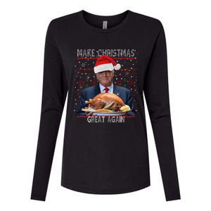 Make Christmas Great Again Trump Pajamas Ugly (9) Womens Cotton Relaxed Long Sleeve T-Shirt