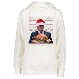 Make Christmas Great Again Trump Pajamas Ugly (9) Womens Funnel Neck Pullover Hood