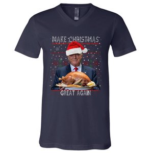 Make Christmas Great Again Trump Pajamas Ugly (9) V-Neck T-Shirt