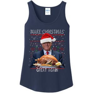 Make Christmas Great Again Trump Pajamas Ugly (9) Ladies Essential Tank