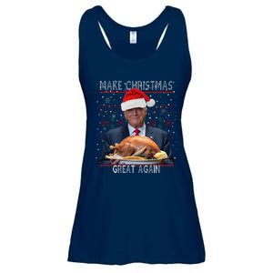 Make Christmas Great Again Trump Pajamas Ugly (9) Ladies Essential Flowy Tank