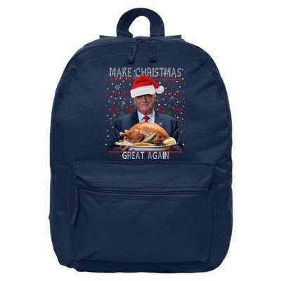 Make Christmas Great Again Trump Pajamas Ugly (9) 16 in Basic Backpack