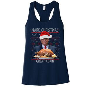 Make Christmas Great Again Trump Pajamas Ugly (9) Women's Racerback Tank