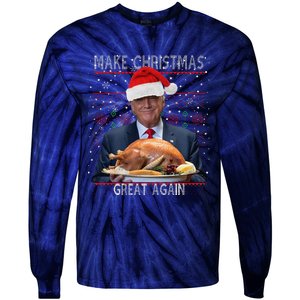 Make Christmas Great Again Trump Pajamas Ugly (9) Tie-Dye Long Sleeve Shirt