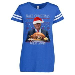 Make Christmas Great Again Trump Pajamas Ugly (9) Enza Ladies Jersey Football T-Shirt