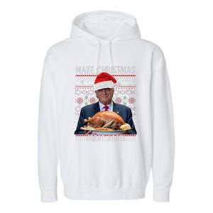 Make Christmas Great Again Trump Pajamas Ugly (9) Garment-Dyed Fleece Hoodie