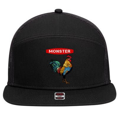 Monster Cock Gift Funny Big Dick Energy Gift 7 Panel Mesh Trucker Snapback Hat