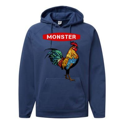 Monster Cock Gift Funny Big Dick Energy Gift Performance Fleece Hoodie