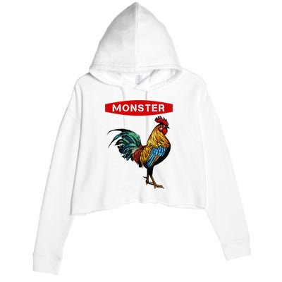 Monster Cock Gift Funny Big Dick Energy Gift Crop Fleece Hoodie