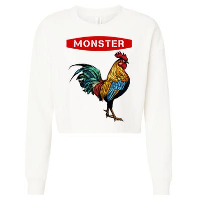 Monster Cock Gift Funny Big Dick Energy Gift Cropped Pullover Crew