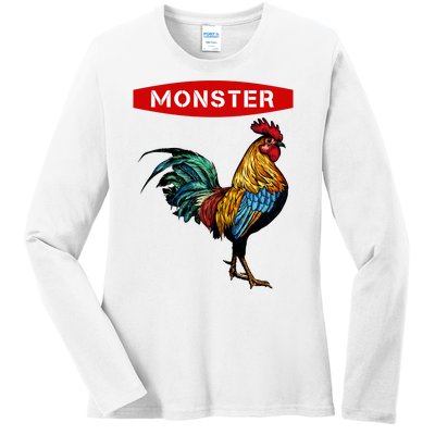 Monster Cock Gift Funny Big Dick Energy Gift Ladies Long Sleeve Shirt