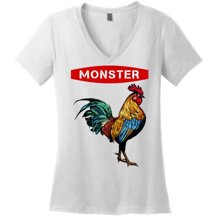 Monster Cock Gift Funny Big Dick Energy Gift Women's V-Neck T-Shirt