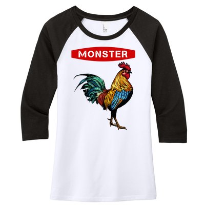 Monster Cock Gift Funny Big Dick Energy Gift Women's Tri-Blend 3/4-Sleeve Raglan Shirt