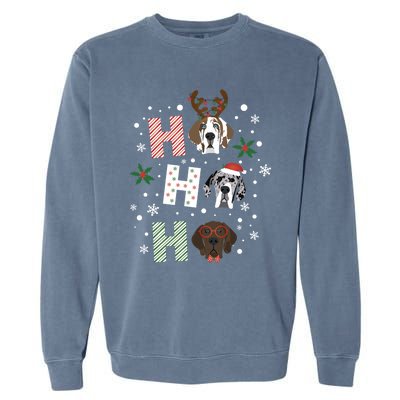 Merry Christmas Great Dane Dog Xmas Reindeer Santa Hat Ho Ho Meaningful Gift Garment-Dyed Sweatshirt