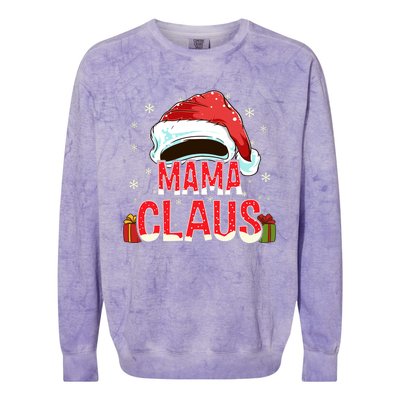 Mama Claus Group Funny Gift Matching Family Christmas Meaningful Gift Colorblast Crewneck Sweatshirt