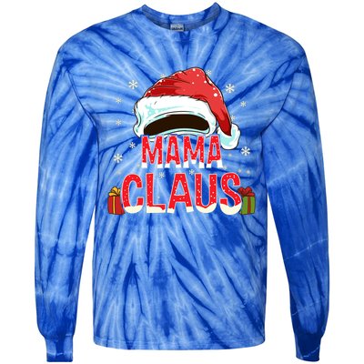 Mama Claus Group Funny Gift Matching Family Christmas Meaningful Gift Tie-Dye Long Sleeve Shirt