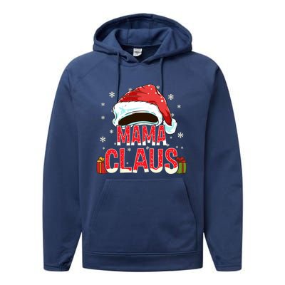 Mama Claus Group Funny Gift Matching Family Christmas Meaningful Gift Performance Fleece Hoodie