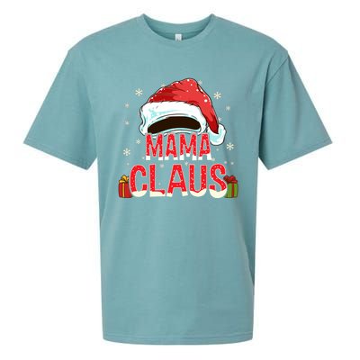 Mama Claus Group Funny Gift Matching Family Christmas Meaningful Gift Sueded Cloud Jersey T-Shirt