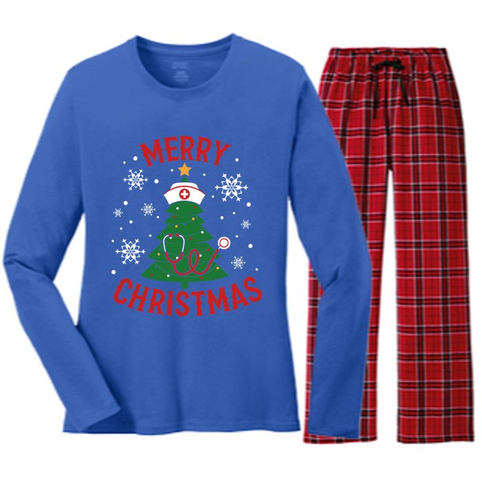 Merry Christmas Gift Women's Long Sleeve Flannel Pajama Set 