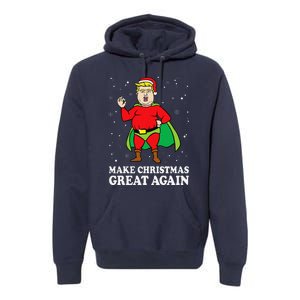 Make Christmas Great Again Ugly Xmas Donald Trump Parody Premium Hoodie