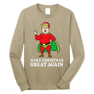 Make Christmas Great Again Ugly Xmas Donald Trump Parody Long Sleeve Shirt